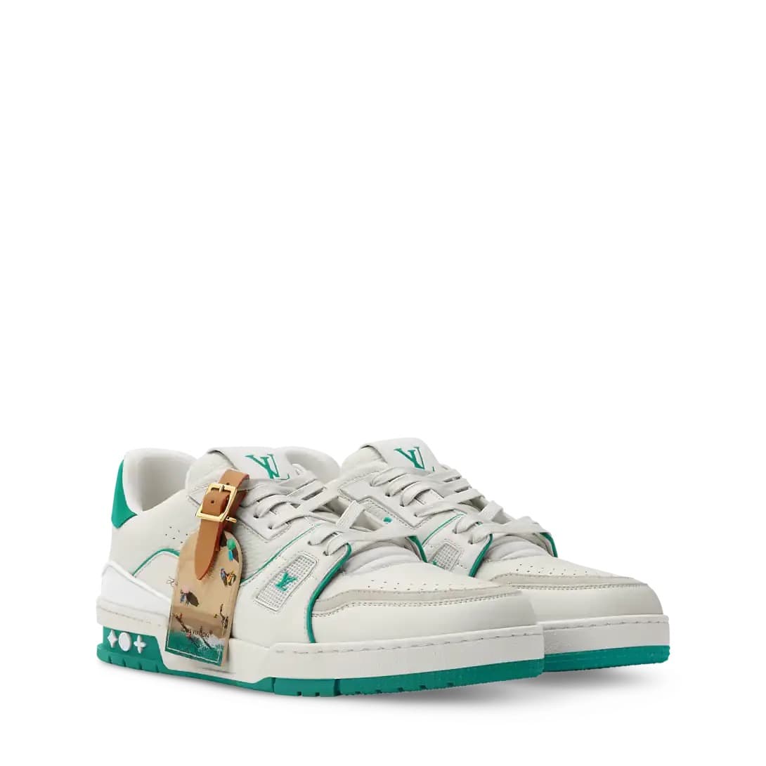Sneakers LV Traîner Green • White — vue 5