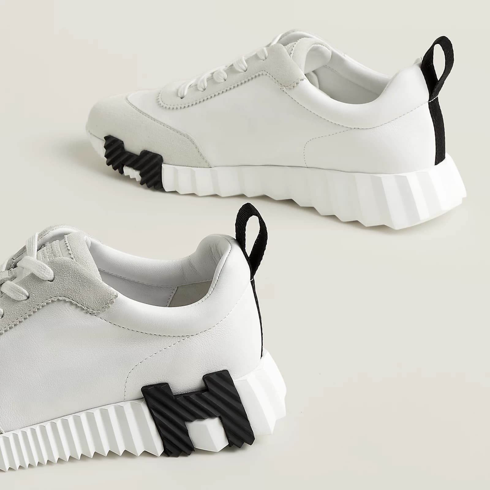 Hermes Sneakers Boucing Blanc • Gris — vue 4