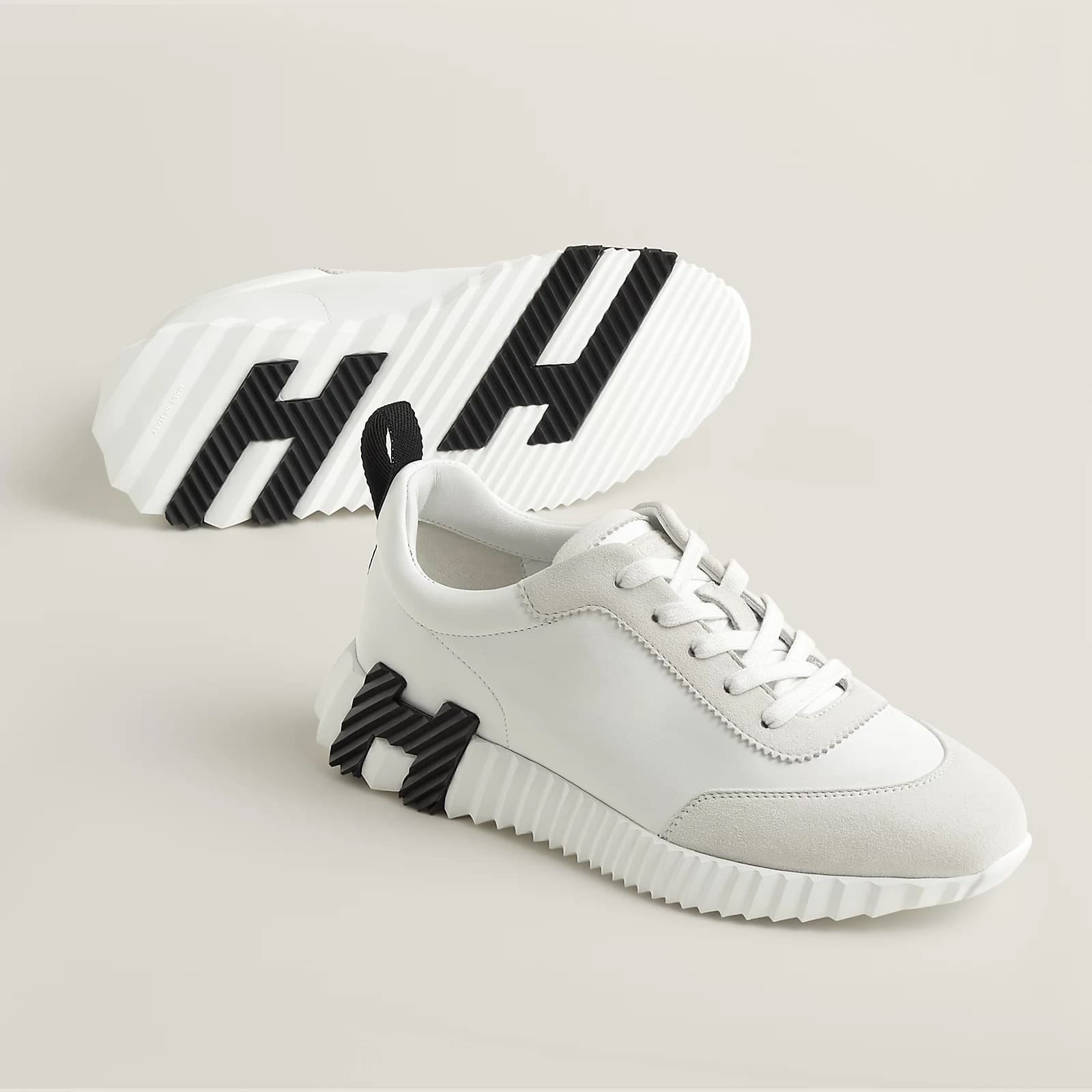 Hermes Sneakers Boucing Blanc • Gris — vue 5