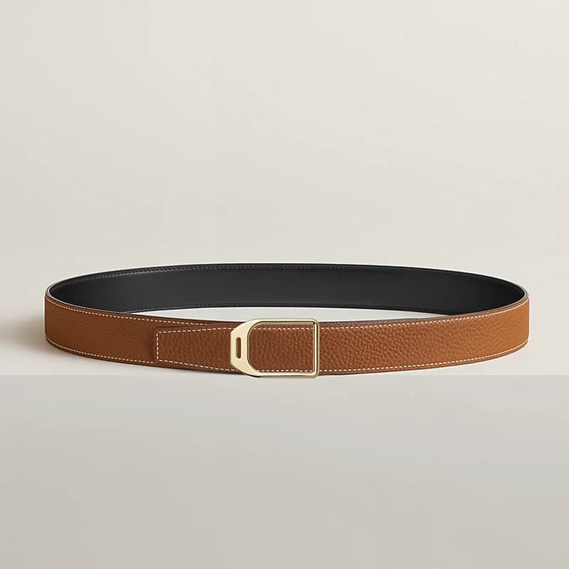 Hermes Boucle de ceinture Jockey & Cuir de ceinture réversible 32 mm — vue 2
