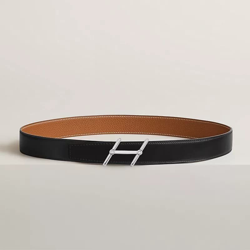Hermes Boucle de ceinture Swing & Cuir de ceinture réversible 32 mm