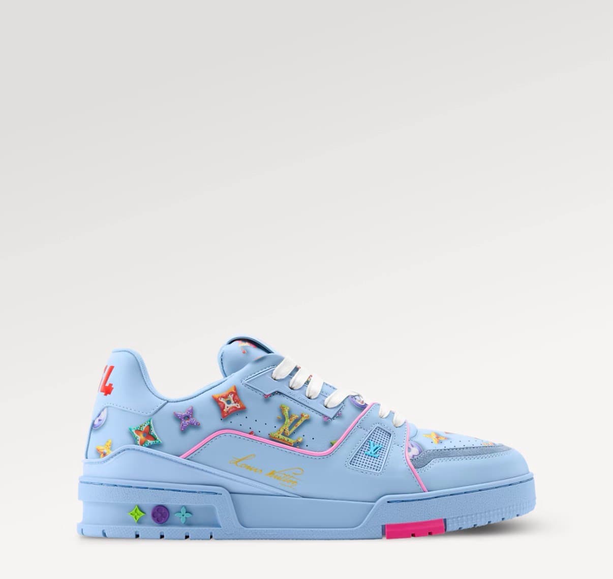 Louis Vuitton Sneakers Trainer Bleu Motif Logo