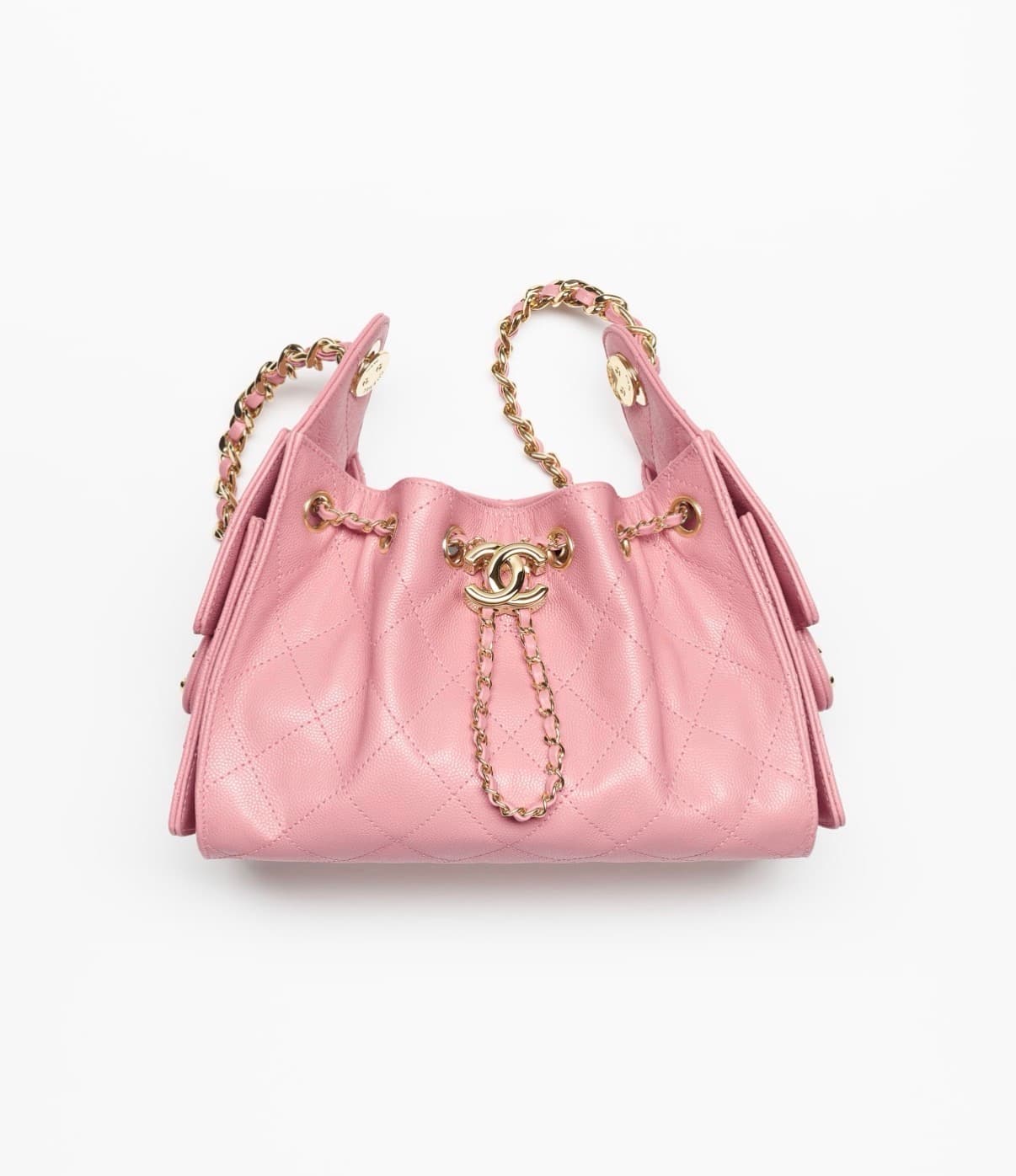 Chanel Mini Sac Chanel 25 Veau Graine & Métal doré Rose