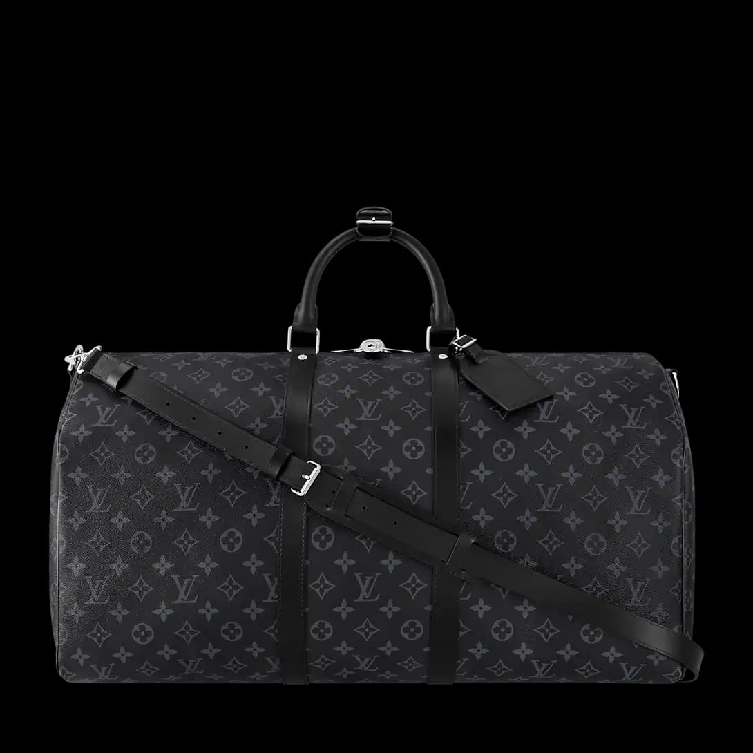 Louis Vuitton Sac Keepall Bandoulière 55 Noir • Gris