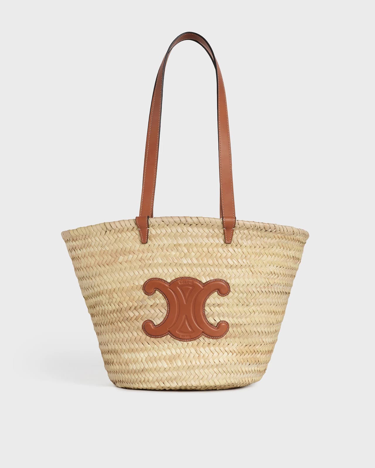 CÉLINE CLASSIC PANIER MOYEN MODELE FEUILLES DE PALMIER ET VEAU