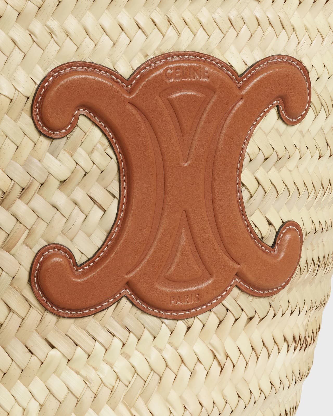 CÉLINE CLASSIC PANIER MOYEN MODELE FEUILLES DE PALMIER ET VEAU — vue 4