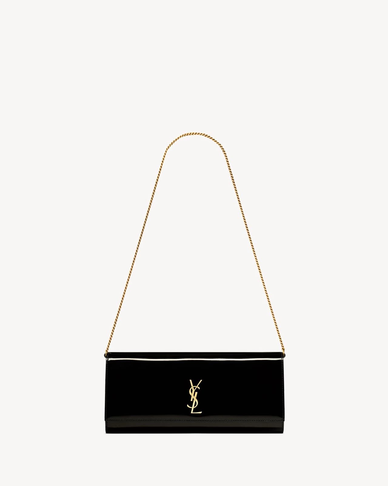 YVES SAINT LAURENT KATE CLUTCH EN CUIR VERNI