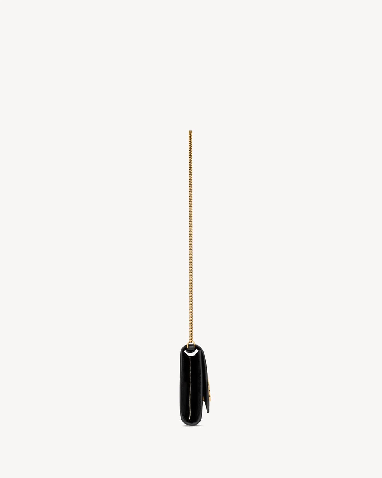 YVES SAINT LAURENT KATE CLUTCH EN CUIR VERNI — vue 4