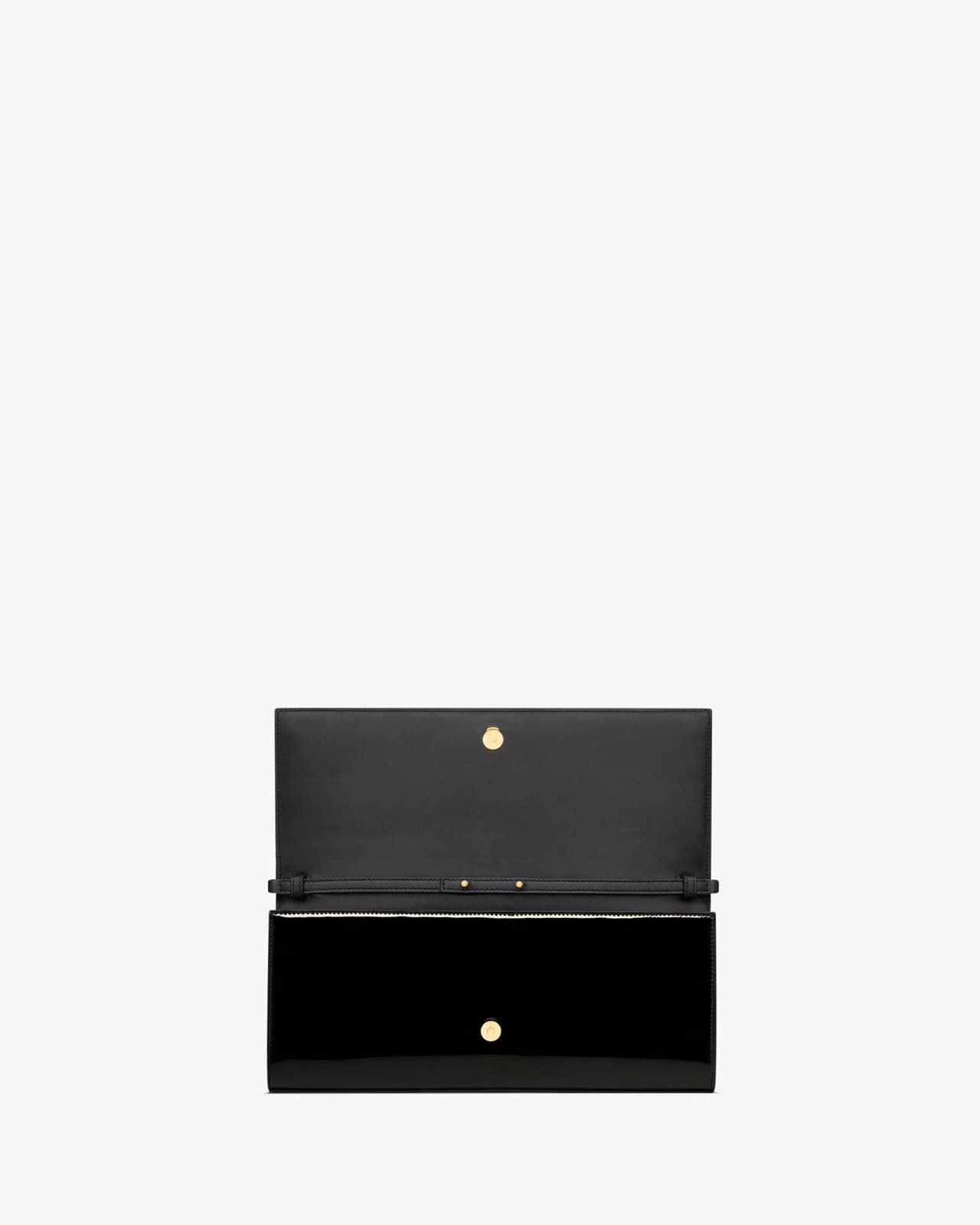 YVES SAINT LAURENT KATE CLUTCH EN CUIR VERNI — vue 5