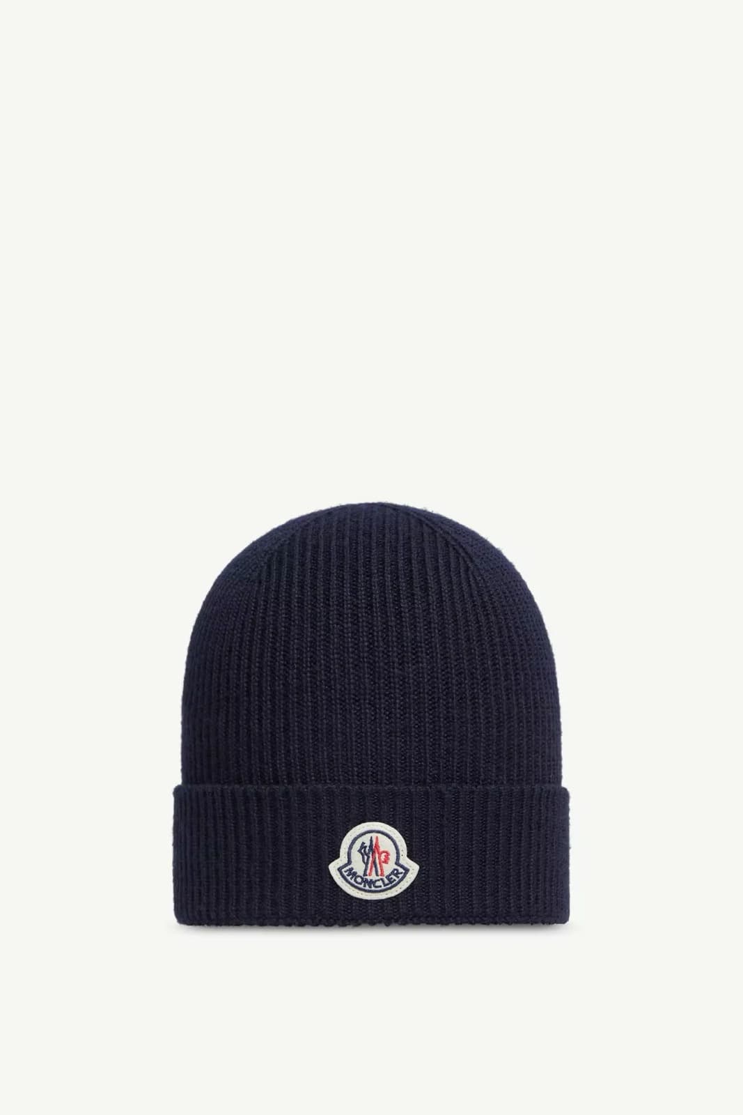 Moncler Bonnet en laine bleu marine