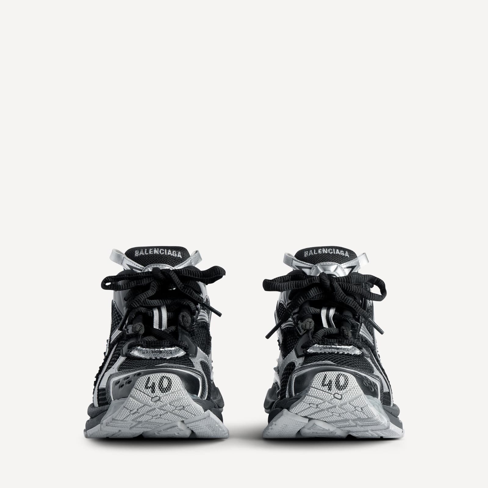 BALANCIAGA SNEAKER RUNNER EN NOIR/ARGENT — vue 3