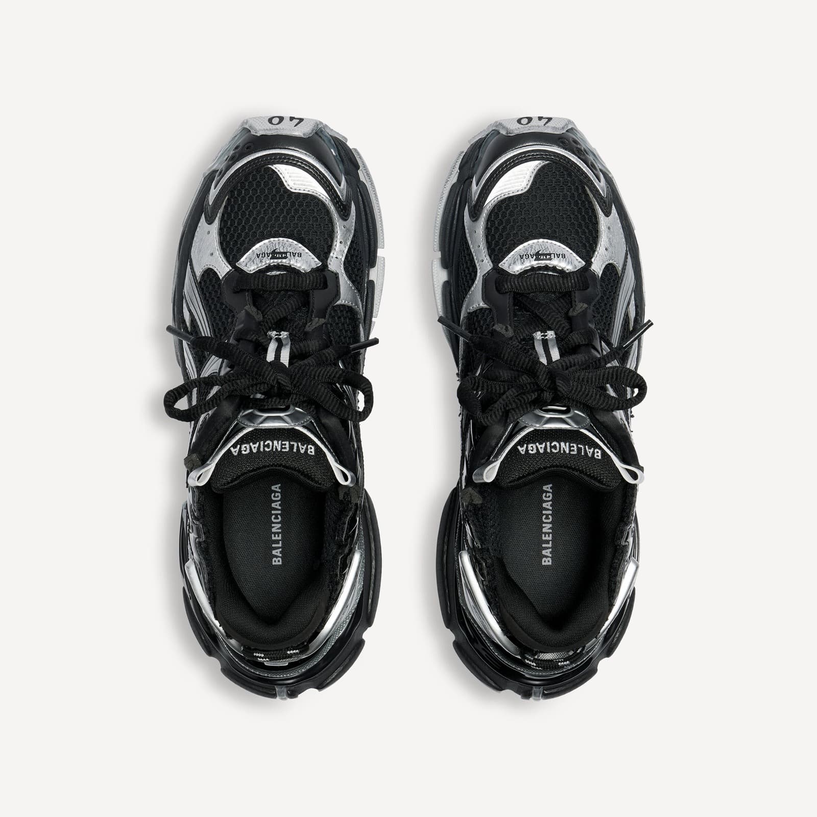 BALANCIAGA SNEAKER RUNNER EN NOIR/ARGENT — vue 6
