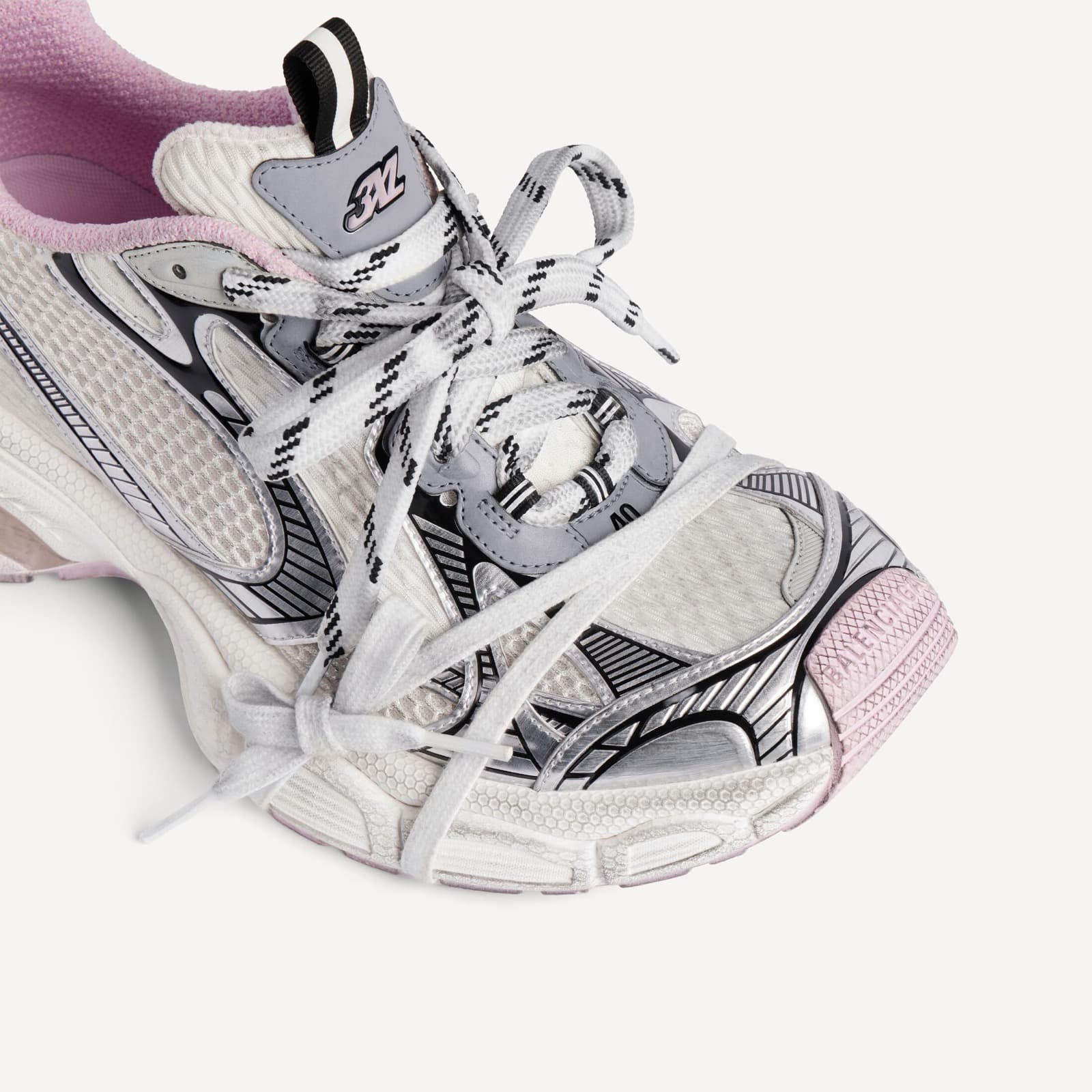 BALANCIAGA SNEAKER 3XL GEL CLEARSOLE EN BLANC/ROSE/NOIR — vue 2