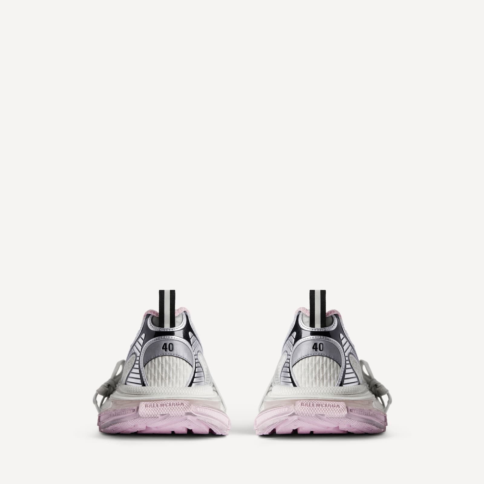 BALANCIAGA SNEAKER 3XL GEL CLEARSOLE EN BLANC/ROSE/NOIR — vue 3