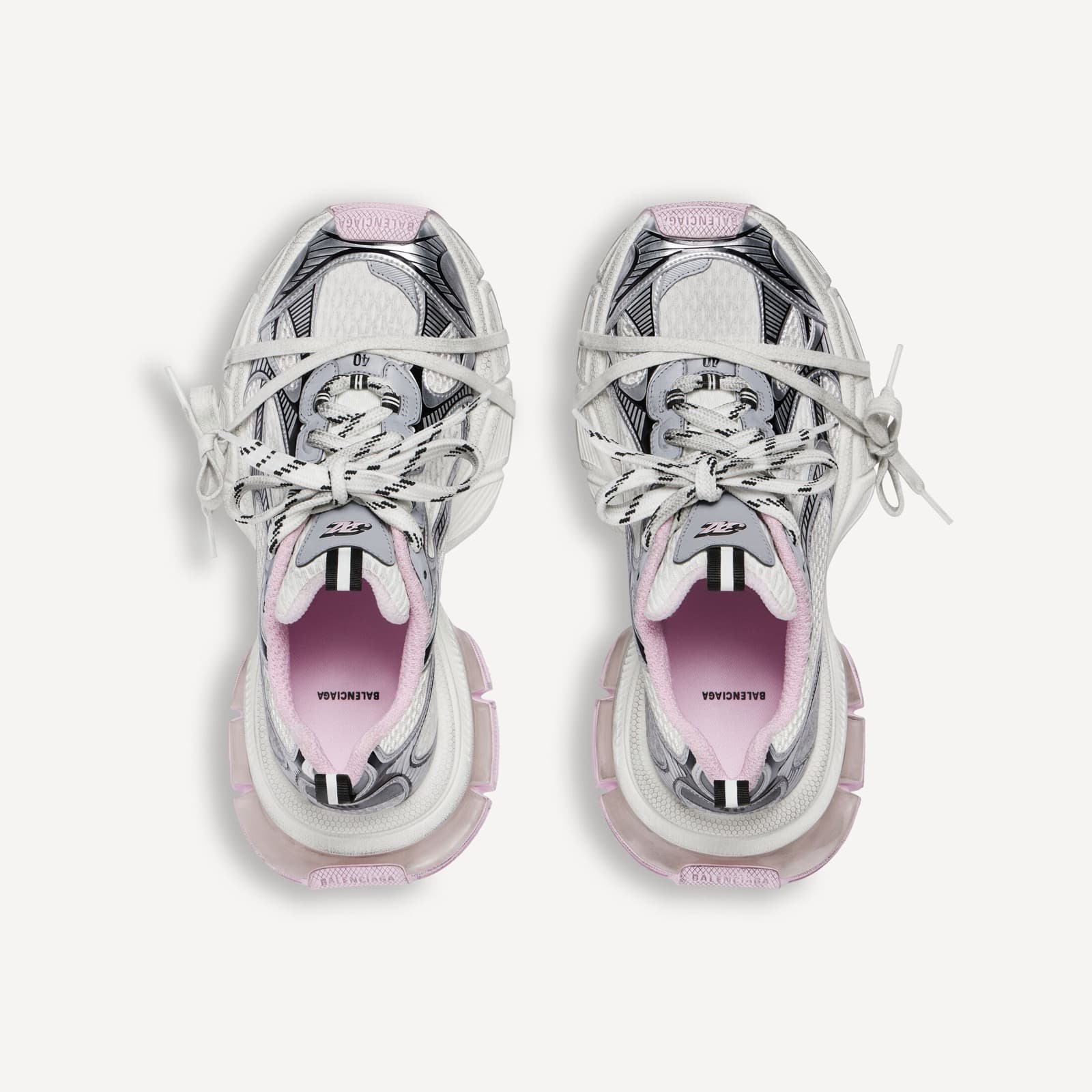 BALANCIAGA SNEAKER 3XL GEL CLEARSOLE EN BLANC/ROSE/NOIR — vue 4