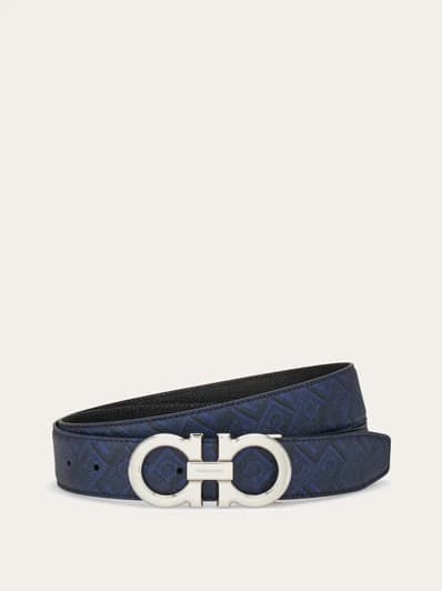 Ferragamo Ceinture Couleur Bleu marine foncé/Noir