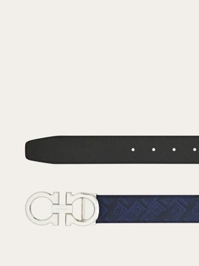 Ferragamo Ceinture Couleur Bleu marine foncé/Noir — vue 2
