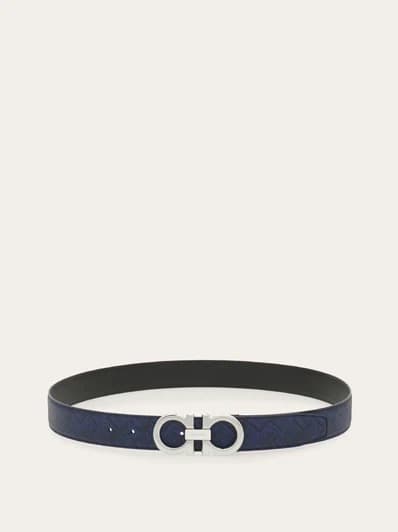 Ferragamo Ceinture Couleur Bleu marine foncé/Noir — vue 3