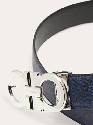 Ferragamo Ceinture Couleur Bleu marine foncé/Noir — vue 4