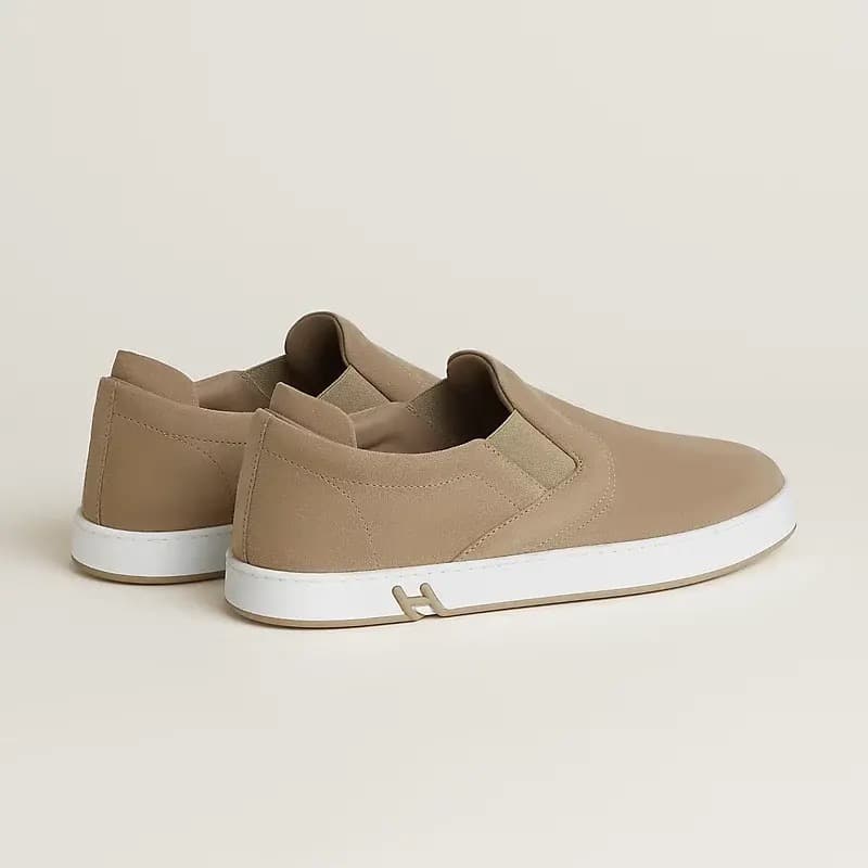 Hermes Sneakers Slip-on Lucky Beige Sablé — vue 4