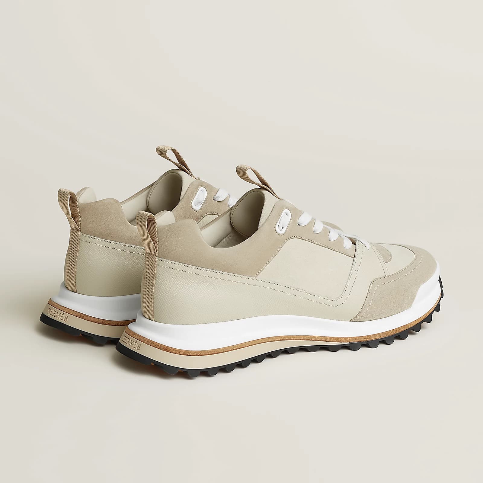 Hermes Sneakers Leader Beige Glaise • Beige Esquisse — vue 3