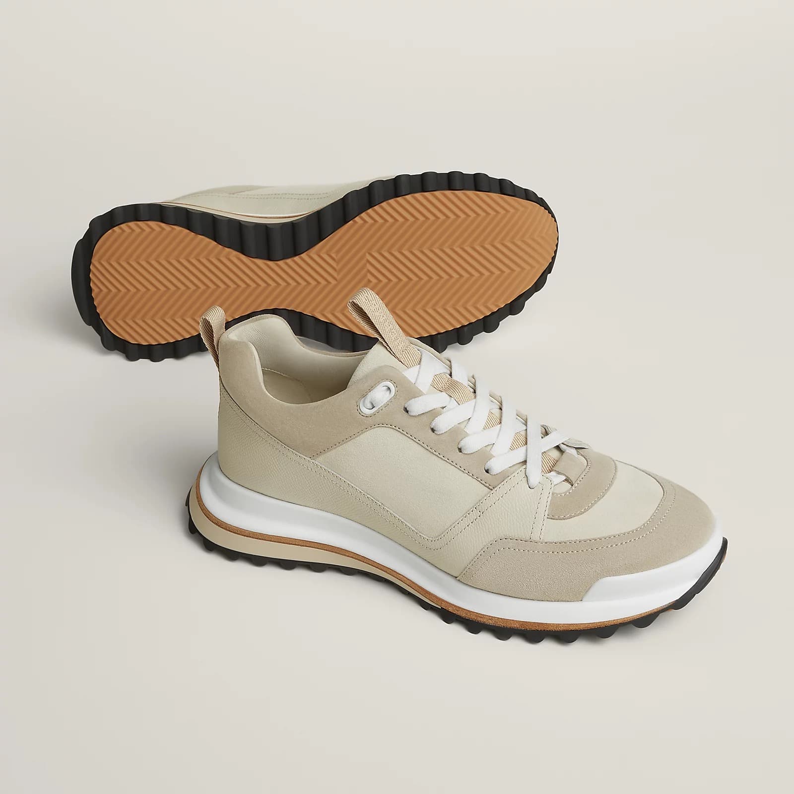 Hermes Sneakers Leader Beige Glaise • Beige Esquisse — vue 5
