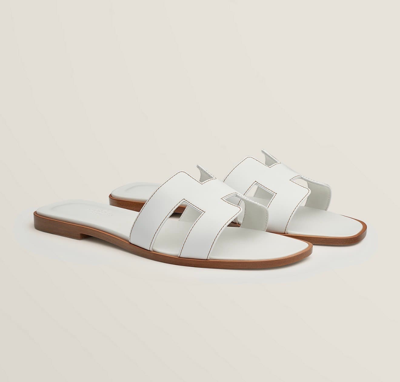 Hermes Sandale Oran Blanc