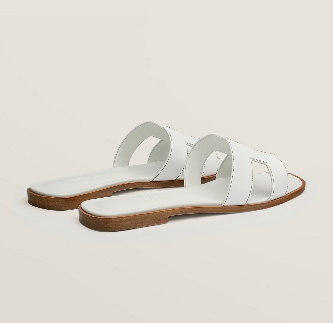 Hermes Sandale Oran Blanc — vue 3