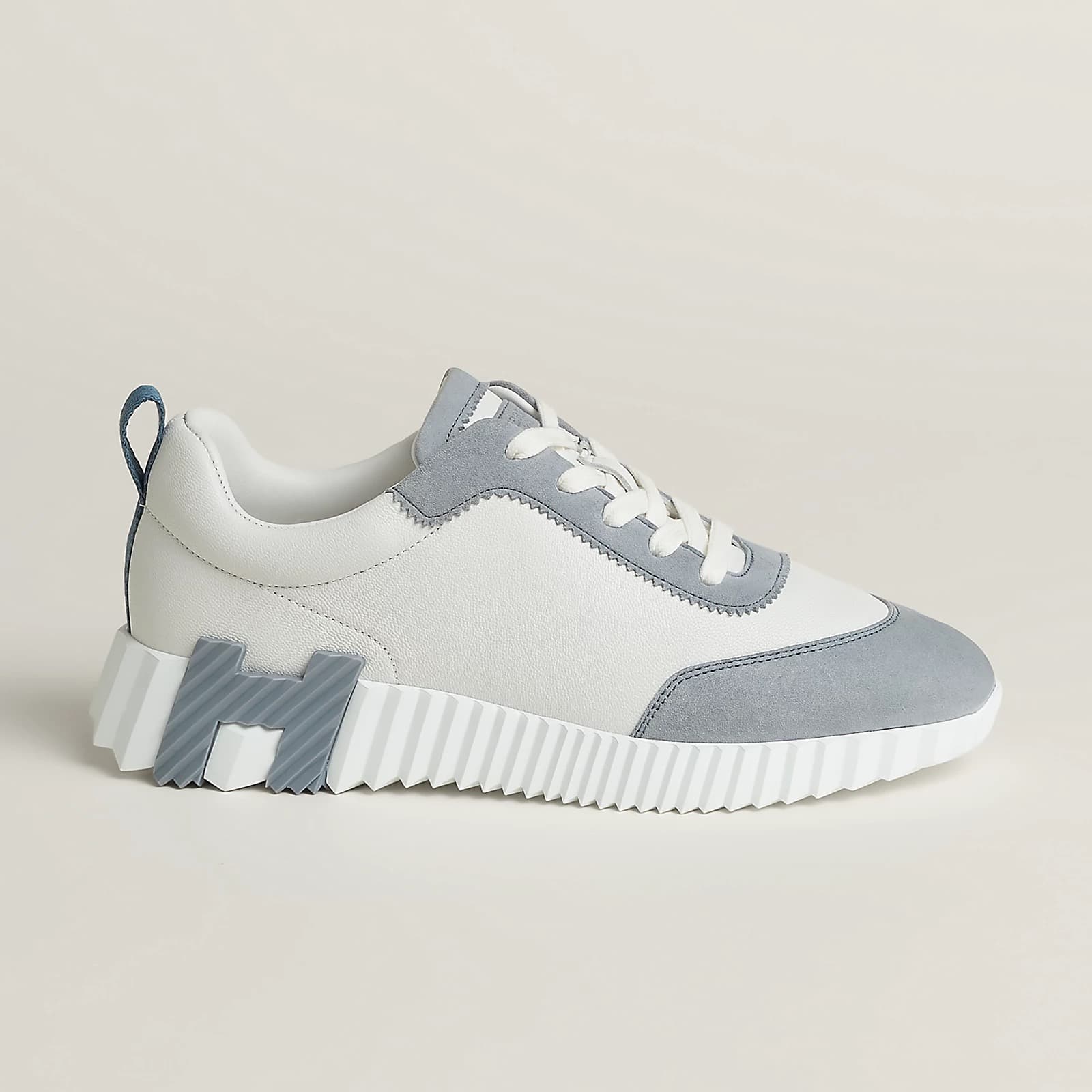 Hermes Sneakers Boucing Blanc • Bleu Galet
