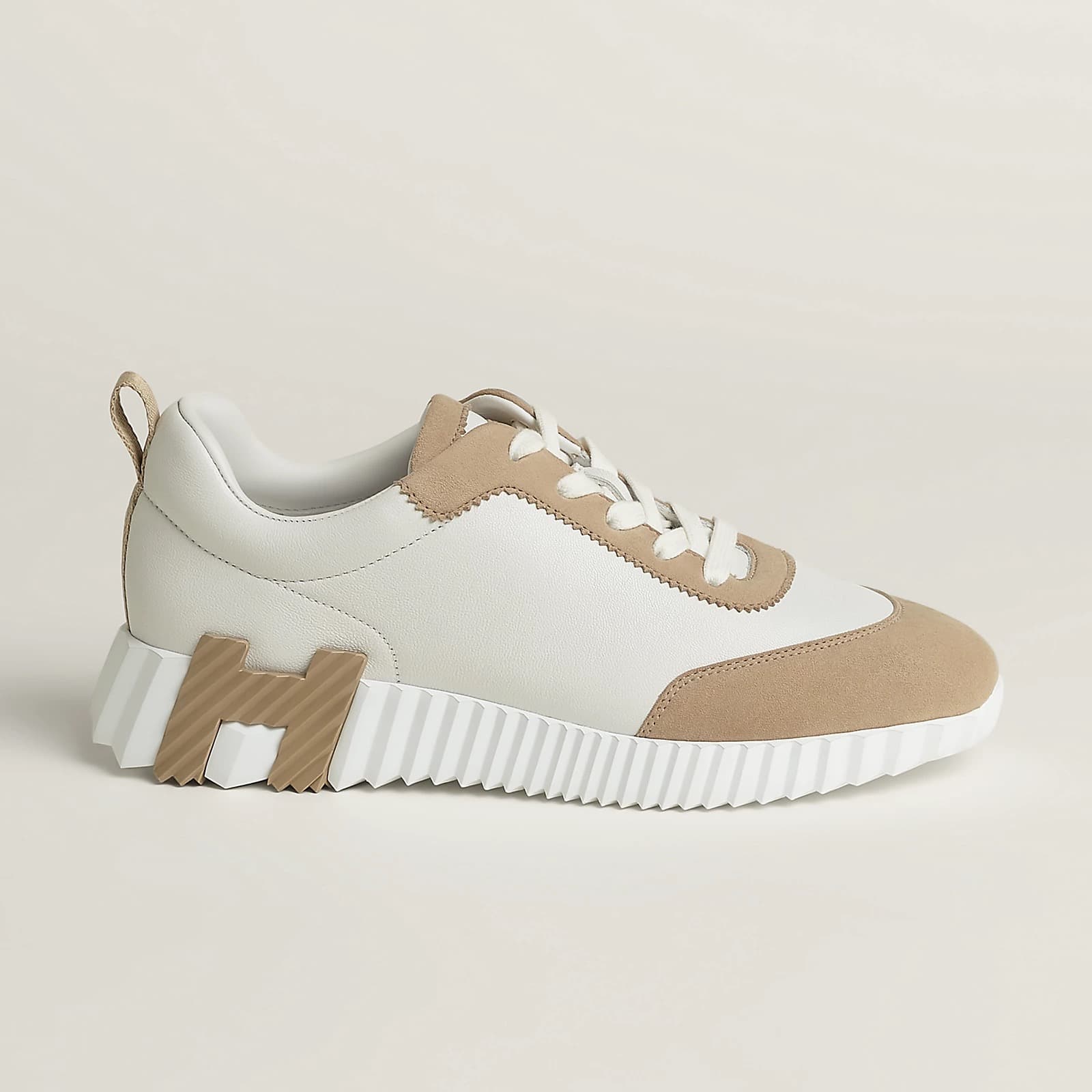 Hermes Sneakers Boucing Blanc • Beige Caramel