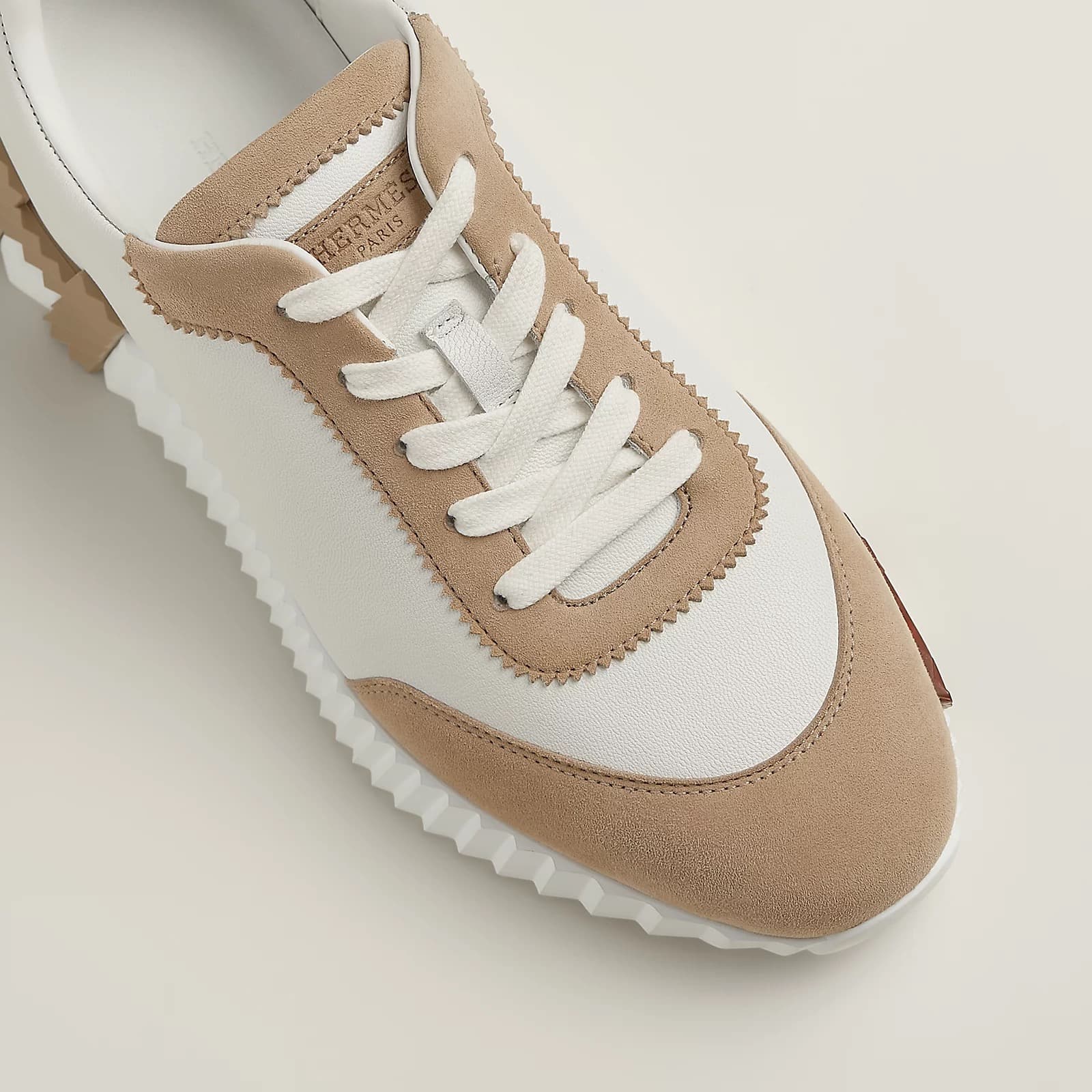 Hermes Sneakers Boucing Blanc • Beige Caramel — vue 2