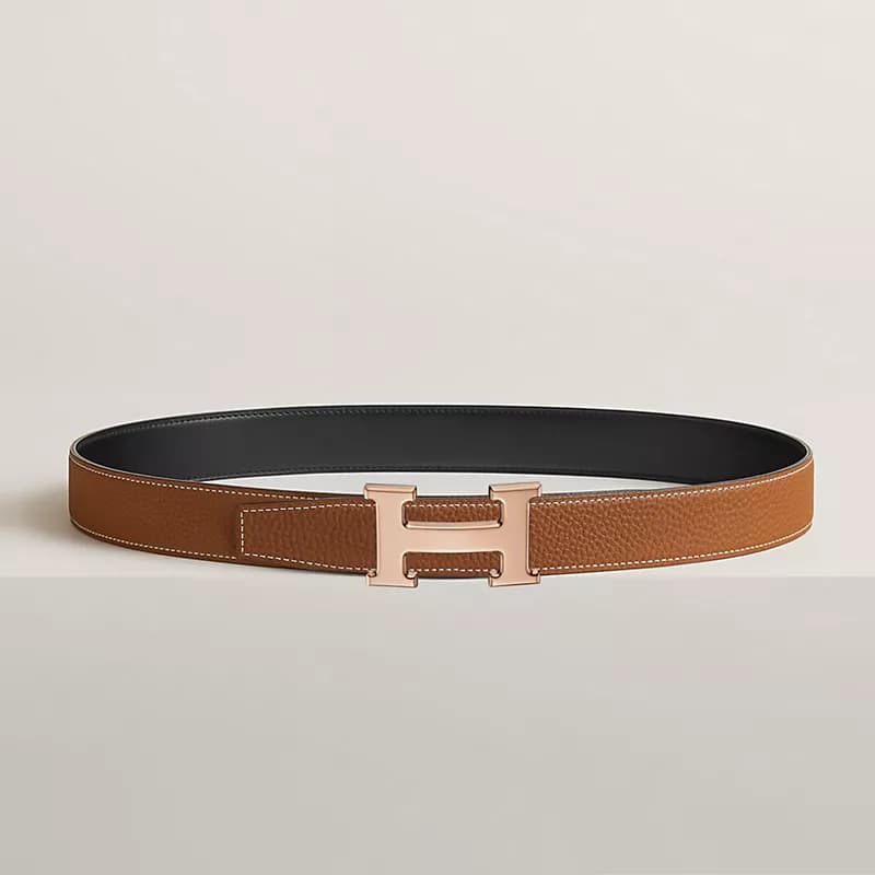 Hermes Boucle de ceinture H & Cuir de ceinture réversible 32 mm — vue 2