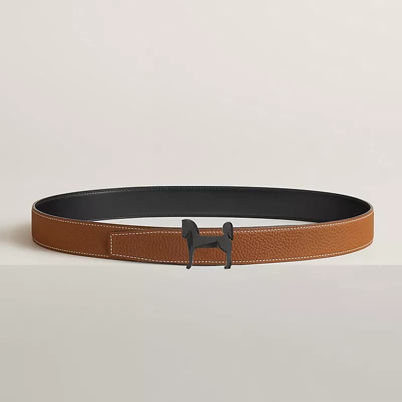 Hermes Boucle de ceinture Panache Zébré & Cuir de ceinture réversible 32 mm — vue 2