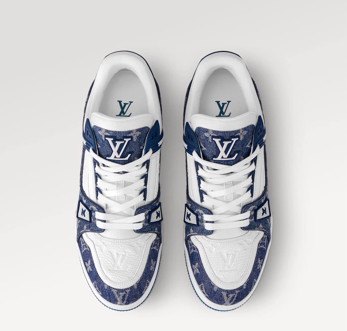 Louis Vuitton Sneakers Trainer Bleu • Blanc — vue 3