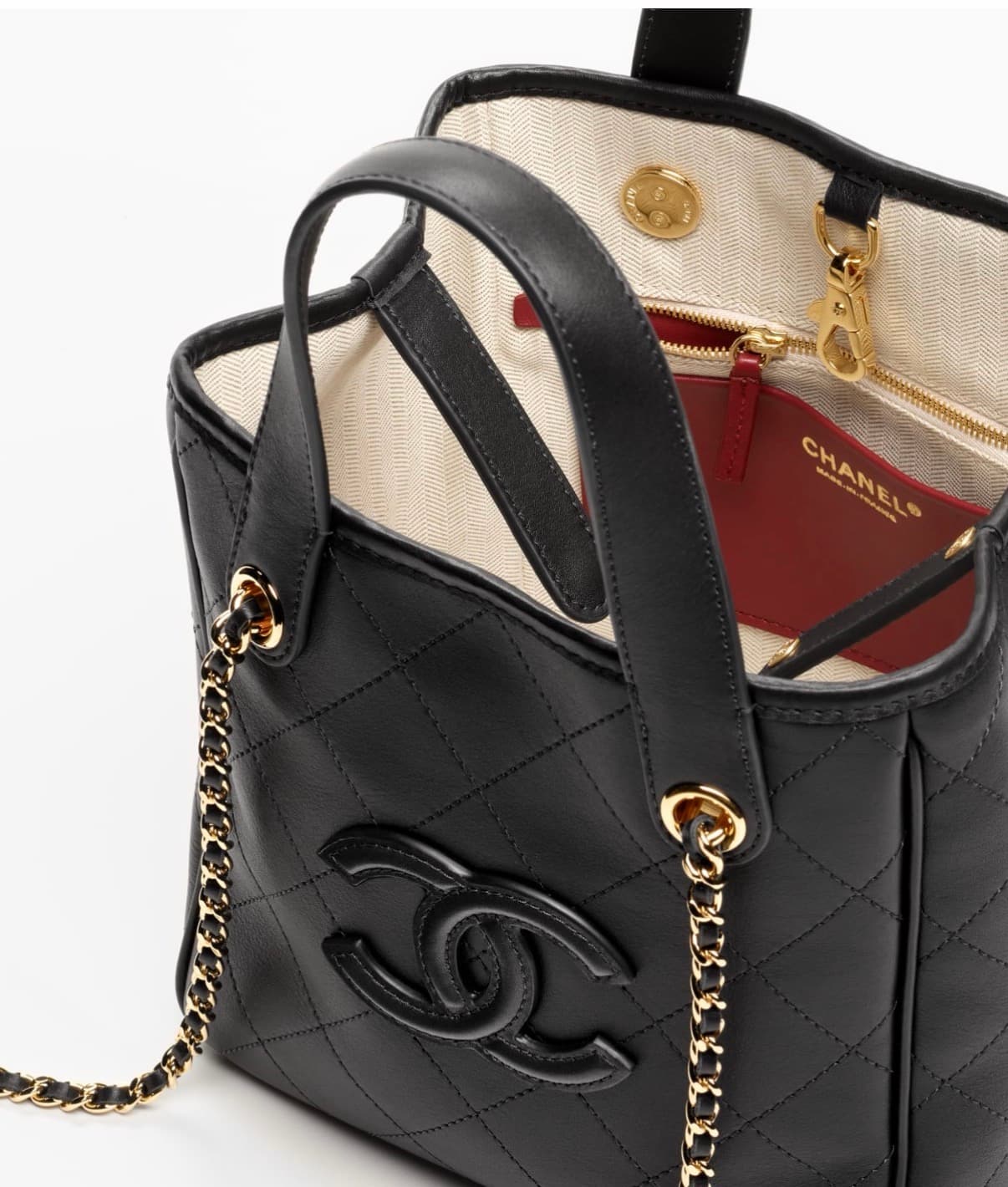 Chanel Mini Cabas Veau & Métal doré — vue 2