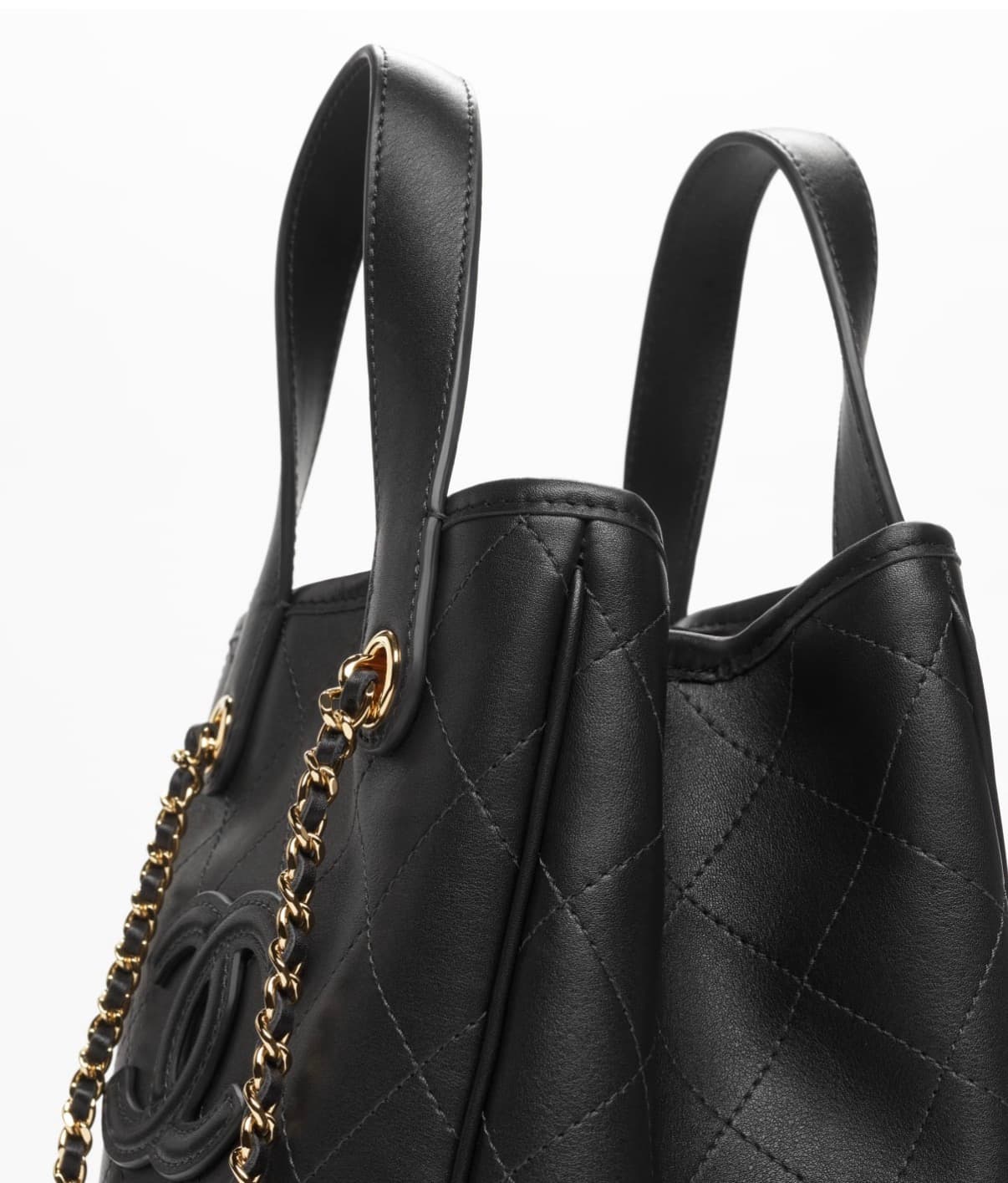 Chanel Mini Cabas Veau & Métal doré — vue 3