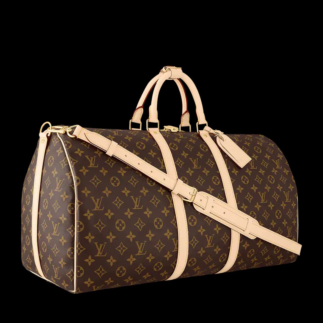 Louis Vuitton Sac Keepall Bandoulière 55 Beige — vue 3