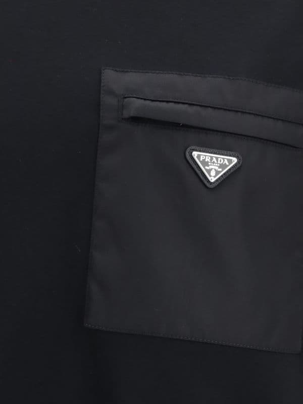 Prada t-shirt à Logo Appliqué Black — vue 3