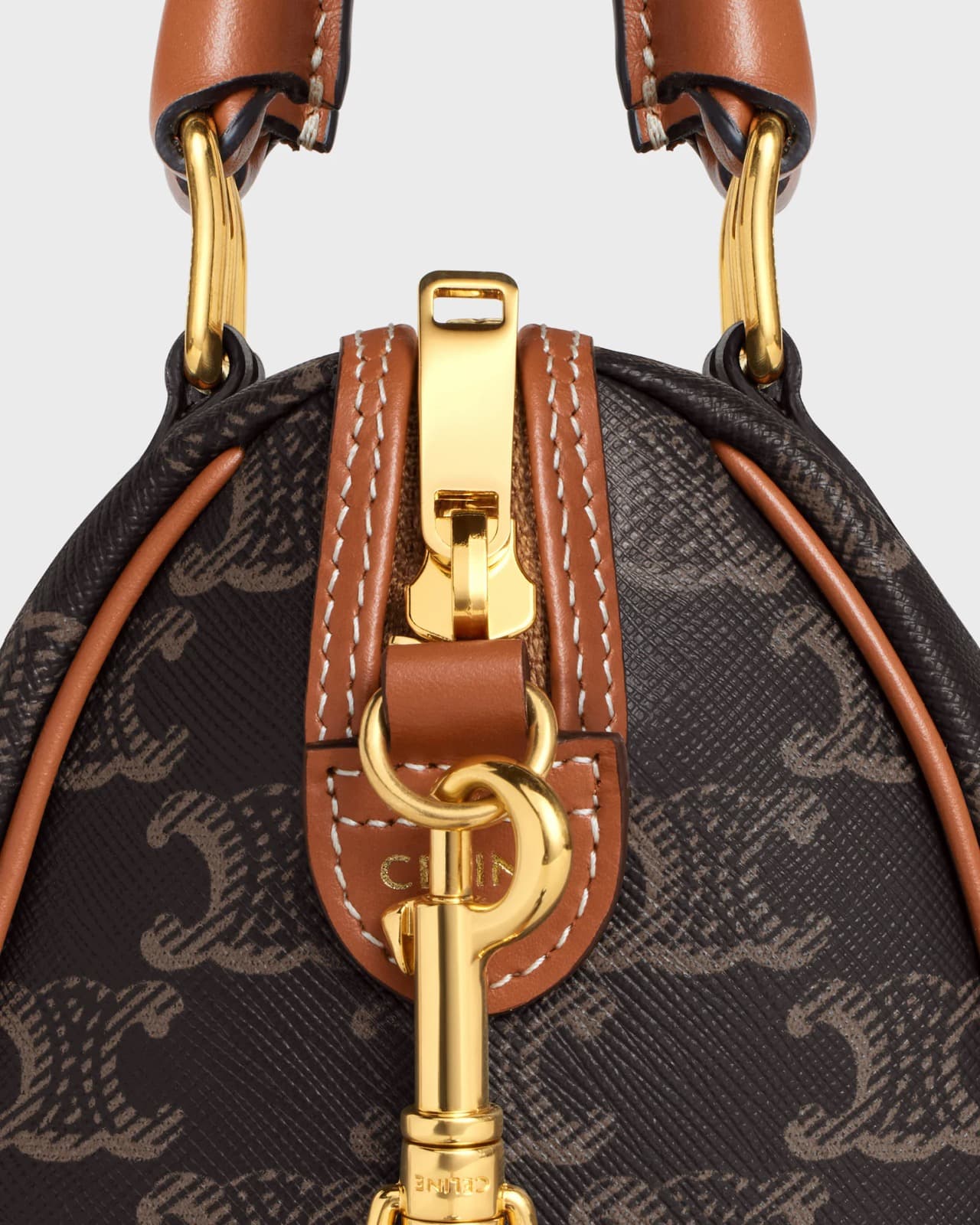 Céline Boston Petit Modèle Toile Triomphe et Veau — vue 5