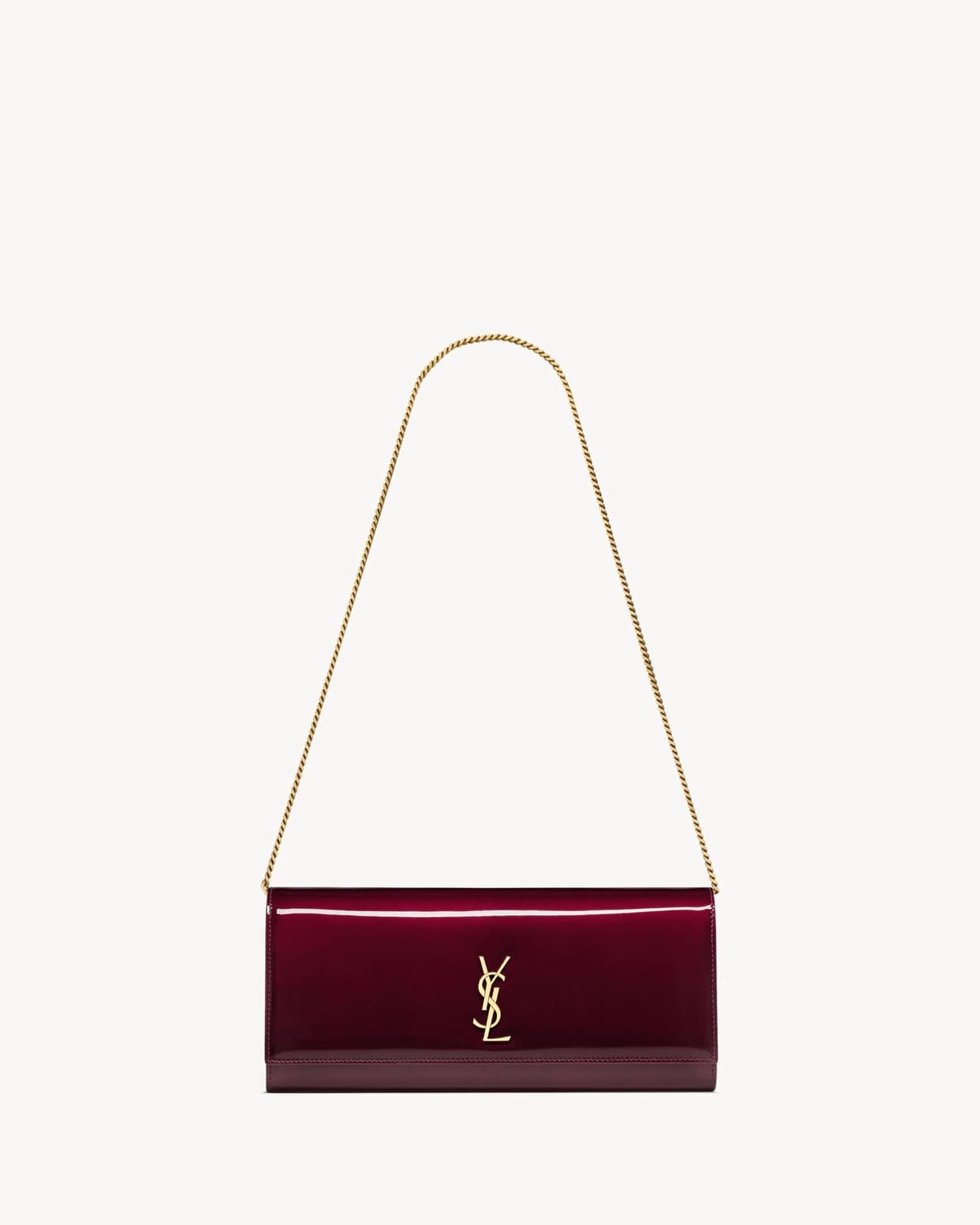 YVES SAINT LAURENT KATE CLUTCH EN CUIR VERNI