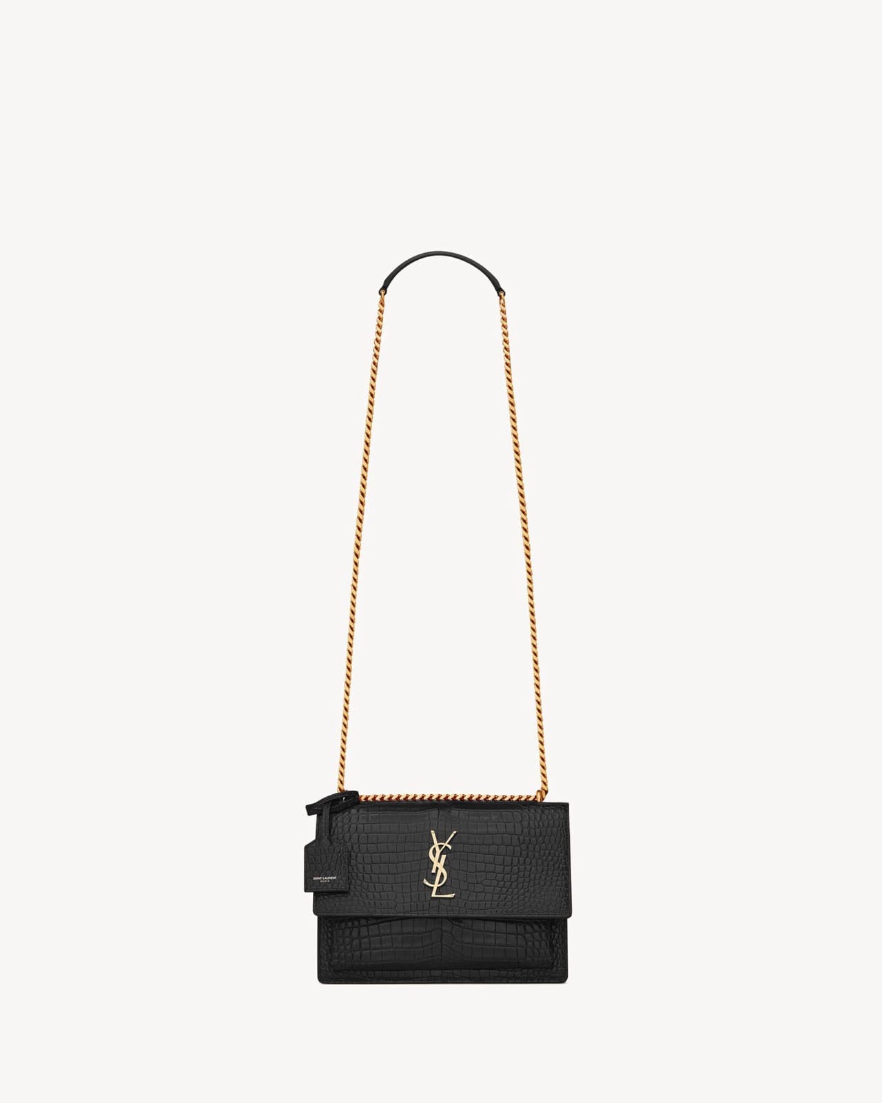 YVES SAINT LAURENT SUNSET MOYEN EN CUIR GAUFRÉ CROCODILE