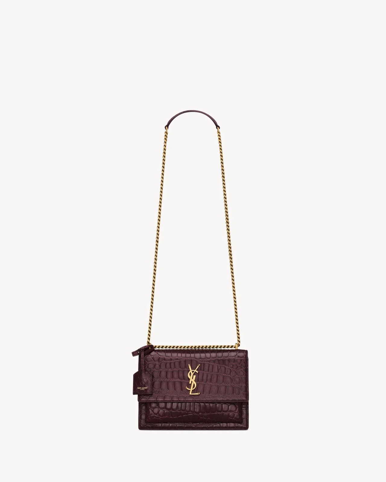 YVES SAINT LAURENT SUNSET MOYEN EN CUIR GAUFRÉ CROCODILE