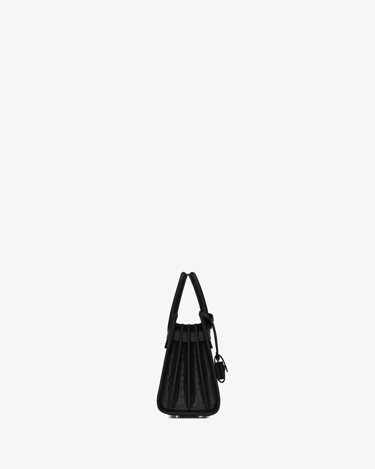 YVES SAINT LAURENT SAC DE JOUR EN CUIR GAUFRÉ CROCODILE - NANO — vue 3