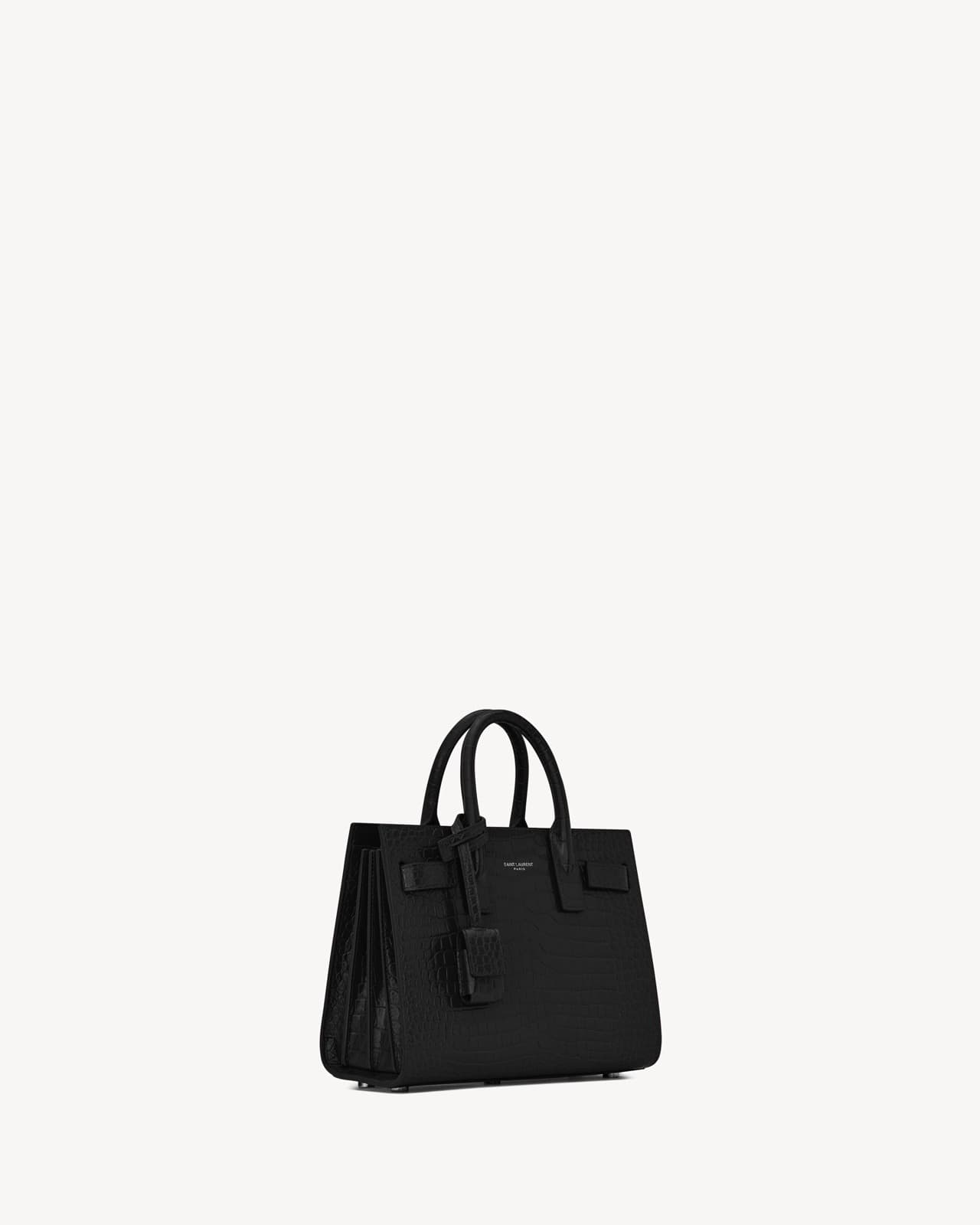 YVES SAINT LAURENT SAC DE JOUR EN CUIR GAUFRÉ CROCODILE - NANO — vue 5