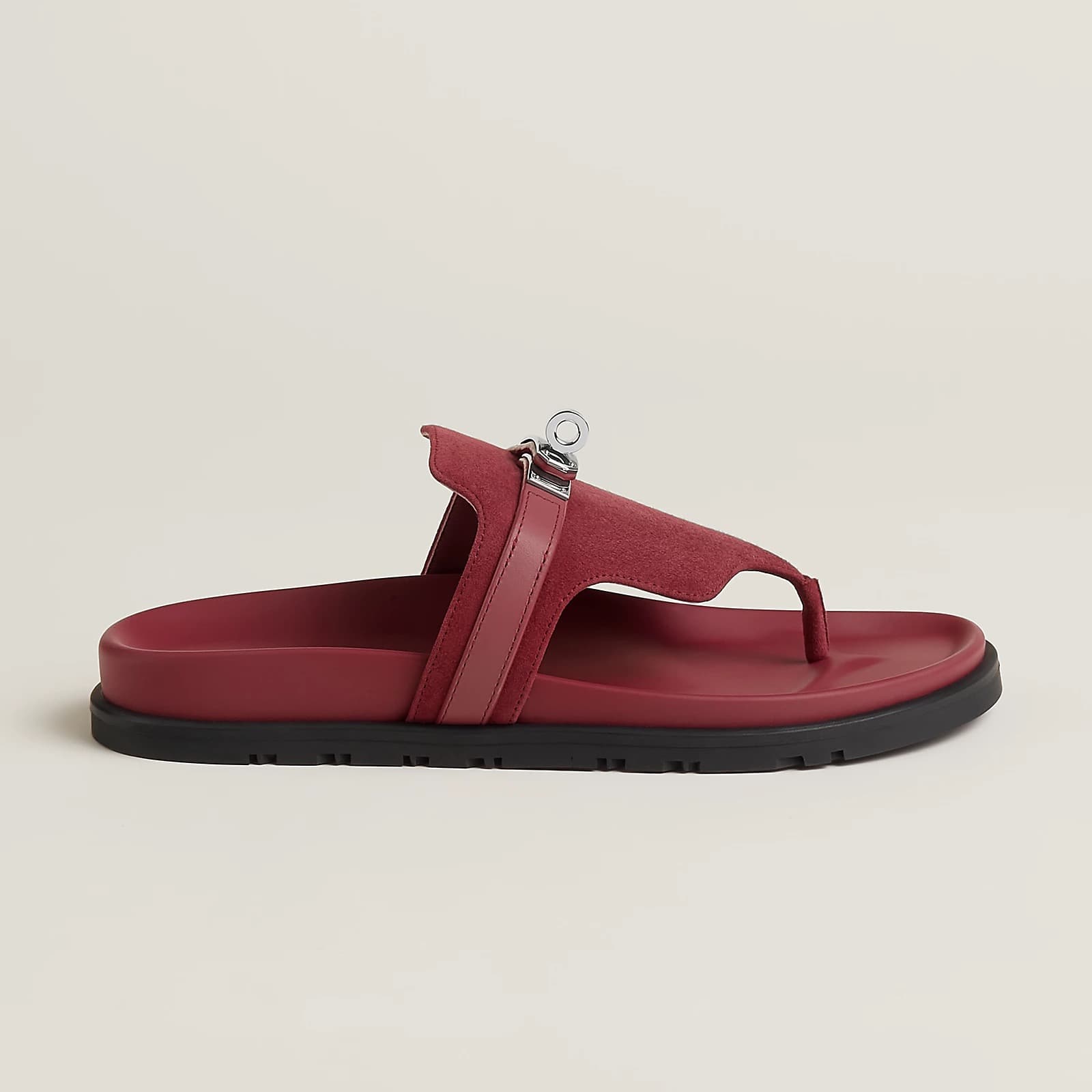Hermes Sandale Empire Couleur Rose/ Lie De Vin