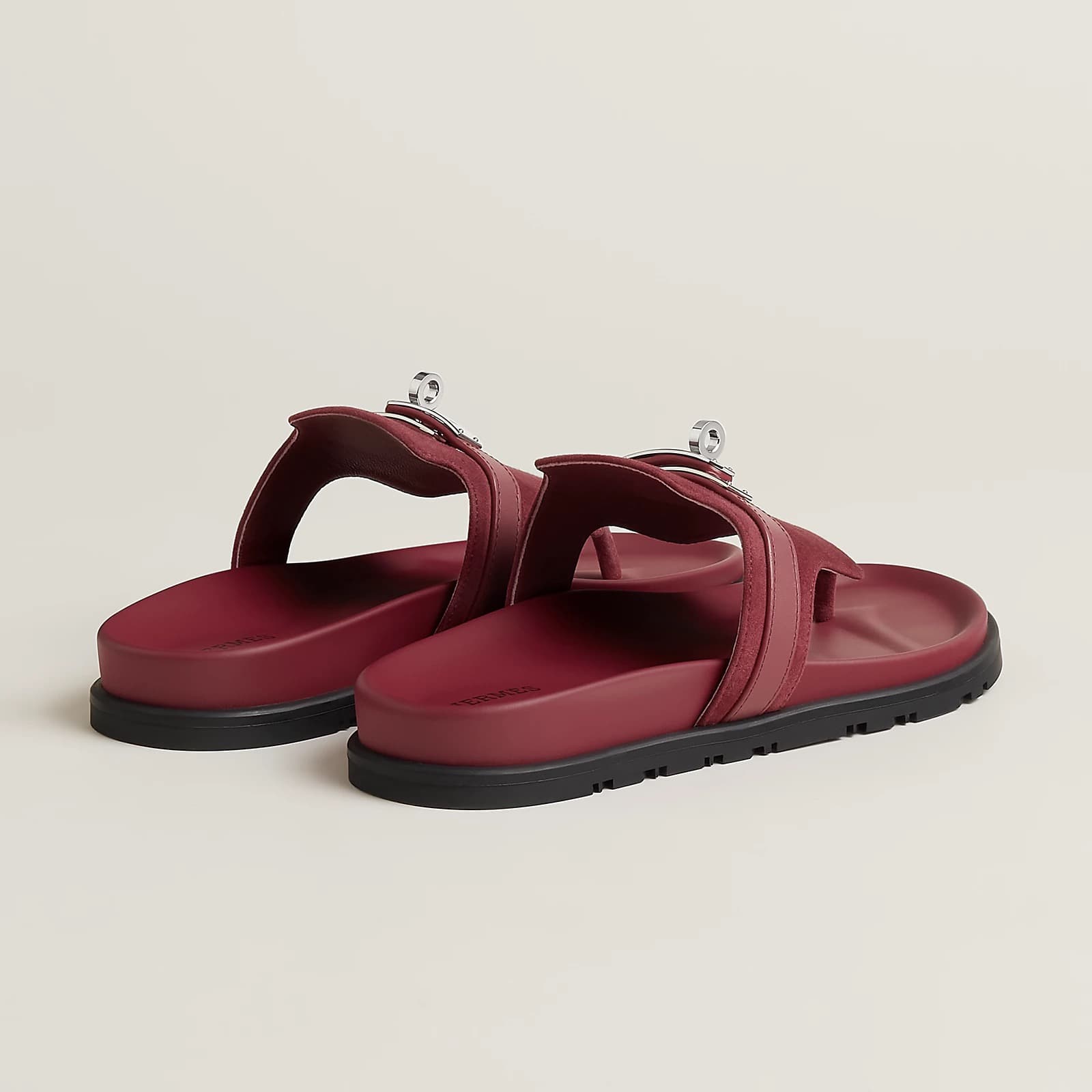 Hermes Sandale Empire Couleur Rose/ Lie De Vin — vue 3