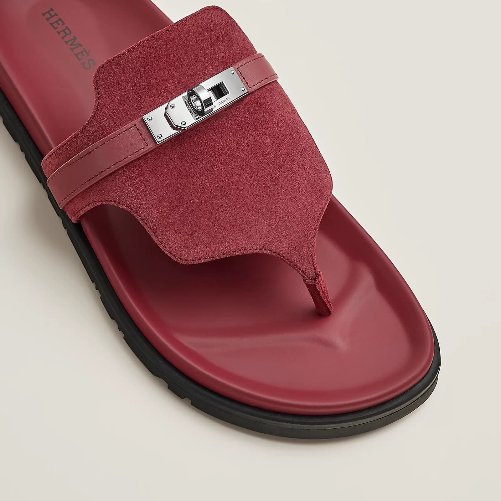 Hermes Sandale Empire Couleur Rose/ Lie De Vin — vue 4