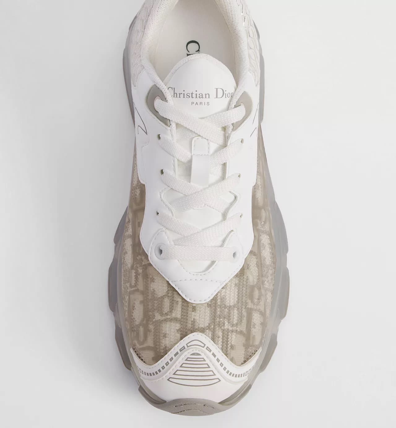 Dior Sneaker Vibe Tissu technique Dior Oblique gris et gomme transparente — vue 2