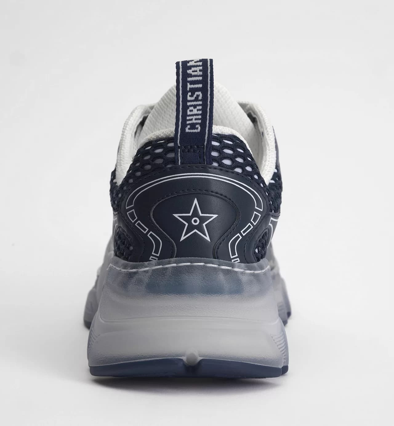 Dior Sneaker Vibe Tissu technique Dior Oblique bleu foncé et gomme transparente — vue 3
