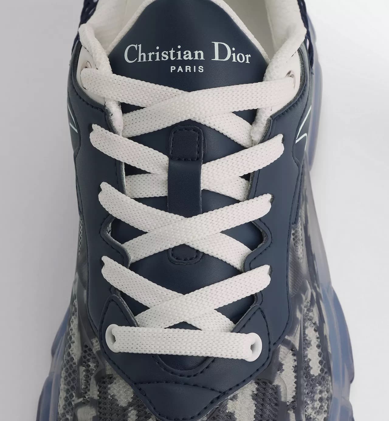 Dior Sneaker Vibe Tissu technique Dior Oblique bleu foncé et gomme transparente — vue 5